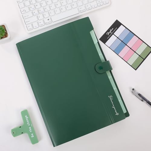 SKYDUE Expanding File Organizer with 8 Pockets, Accordion File Folders with Labels, Portable Document Paper Bill Receipt Organizer, Home College School Office Supplies, Letter Size,ForestGreen - color: Forestgreen