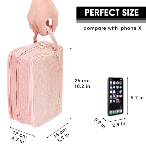 Toiletry Bag for Men Hanging Dopp Kit Water Resistant Shaving Bag Small Toiletry Bag for Traveling (Denim Pure Pink) - color: Denim Pure Pink