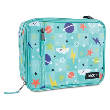 PackIt Freezable Classic Lunch Box, Happy Clouds, Built with EcoFreeze Technology, Collapsible, Reusable, Zip Closure With Zip Front Pocket and Buckle Handle, Designed for Fresh Lunch On the Go - color: Happy Clouds
