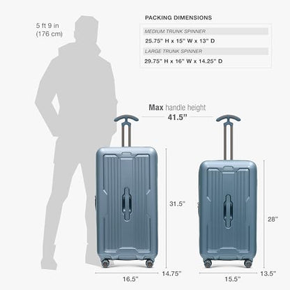 Traveler's Choice Ultimax II Polycarbonate Hardside Luggage with Spinner Wheels, Teal, 28-Inch Medium Trunk - color: Teal, size: 28-Inch Medium Trunk