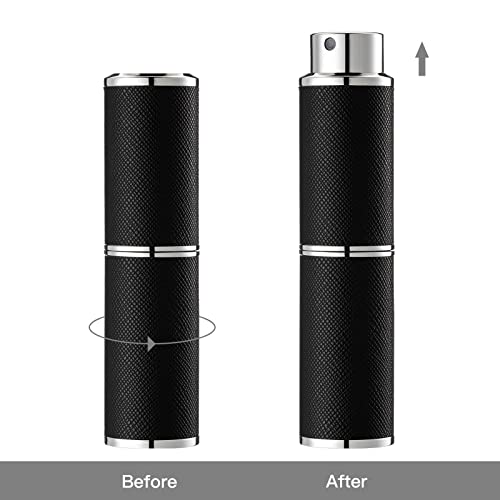 Travel Perfume Bottle Refillable - 8ML Leather Empty Mini Cologne Spray Atomizer Men - Small Fragrance Sample Sprayer - 5PCS Portable Refill Travel Essentials Container - color: 5Colors