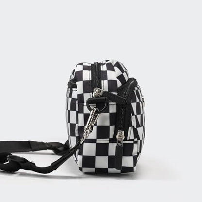 Pander Crossbody Sling Bag – Everyday Purse with Adjustable Strap, Perfect for Travel, Errands, and Daily Use - color: Checkered Black
