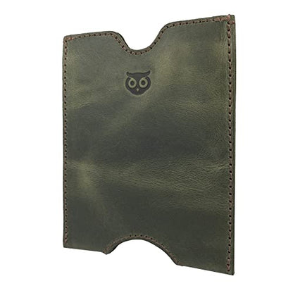Hide & Drink, Travel Passport Pocket Sleeve Handmade from Full Grain Leather - Dark Jade - color: Dark Jade