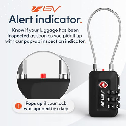TSA Accepted Luggage Travel Lock, Set-Your-Own Combination Lock for School Gym Locker, Luggage Suitcase Baggage Locks, Filing Cabinets, Toolbox, Case (Black, 2 Pack) - color: Black, size: 2 Pack