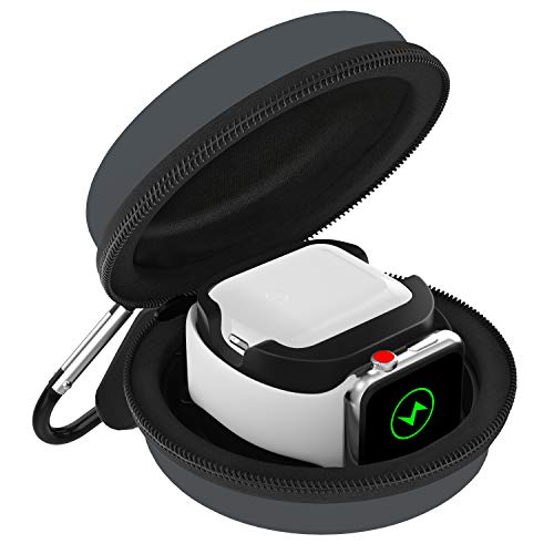 MoKo Storage Box Compatible with Apple Watch Series 11/10/9/8/7/6/5/4/3/2/1/SE3/SE2/SE, Portable Protective Travel Bag Fit iWatch 38mm 40mm 41mm 42mm 44mm 45mm 46mm Airpods Pro/3/2/1, Space Gray - color: Space Gray