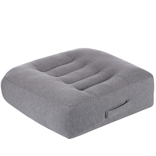 WSGJHB Large Seat Cushion, Extra Thick Booster Seat Cushions for Office Chairs Long Sitting Office Workers, Car Drivers, Relieves Back Pain, Breathable, Anti-Slip, 20x20x6 inchs, Gray - color: Gray Large