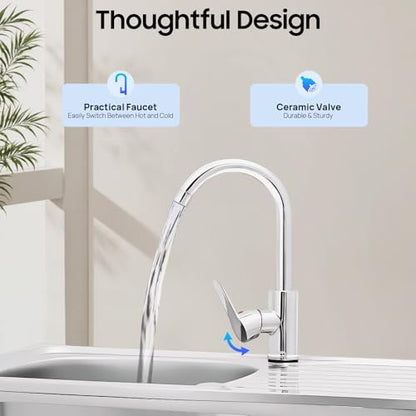 Outdoor Utility Sink,Free Standing Stainless Steel Laundry Tub, Single Bowl Portable Washing Hand Basin Station,with Cleaning Table&Storage Shelves for Garage, Restaurant, Kitchen,Camping, Backyard