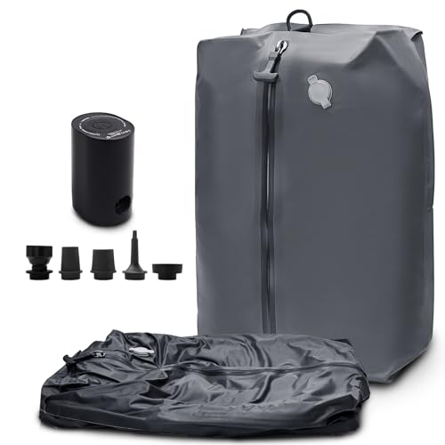 Vacuum Compression Reusable Bags for Travel: Space-Saving Waterproof Storage Bag with Pump - Suitablefor Luggage Packing and Carry on, Backpack & Closet Organization (Gray, 20 in,35L) - color: Grey, size: 20"