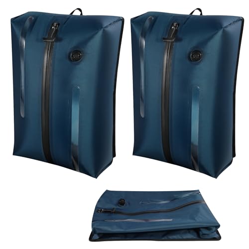 Reusable TPU Travel Vacuum Compression Bags - Waterproof Space Saver Bags for Luggage, Suitcase, Backpack, Storage Organizer (2 Pack, Blue) - color: Blue