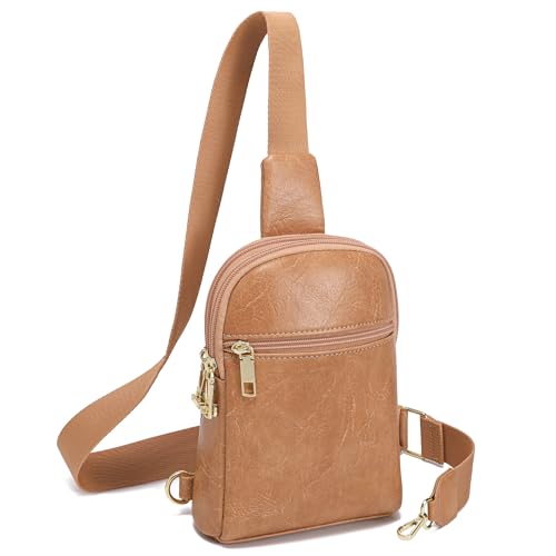INICAT Anti Theft Crossbody Bags for Women Travel Small Sling Bag Fanny Packs Cross Body Purses Everyday - color: Earth Yellow Antitheft, size: Large