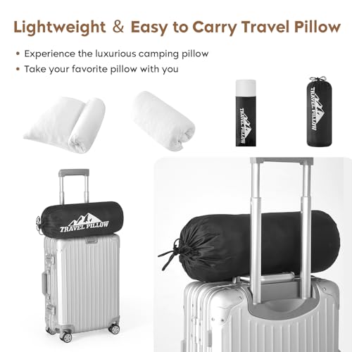 Small Shredded Memory Foam Pillow, Camping Pillow Travel Pillow - Compressible Medium Firm, Breathable Cover, Ideal Backpacking Hiking, Airplane and Car (Off-White, S) - color: Off-white, size: S-16 X 12 Inch