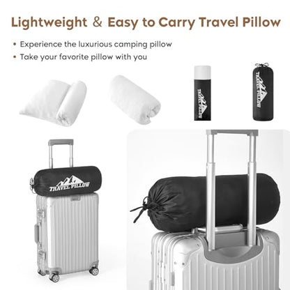 Small Shredded Memory Foam Pillow, Camping Pillow Travel Pillow - Compressible Medium Firm, Breathable Cover, Ideal Backpacking Hiking, Airplane and Car (Off-White, S) - color: Off-white, size: S-16 X 12 Inch