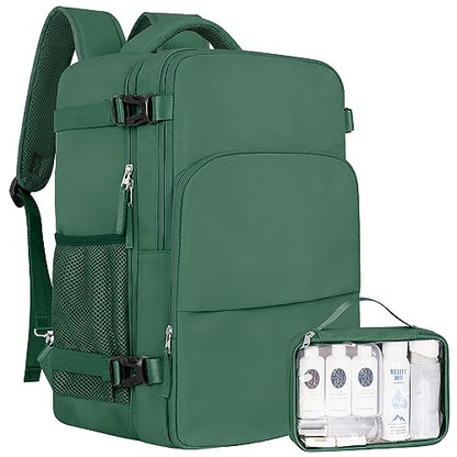 Sinaliy Travel laptop Backpack for Women, Personal Item Size Flight Approved, 16 Inch Laptop Bag with Multi-Pockets, Hiking Backpack, Waterproof Carry On Backpack Casual Daypack Backpack - color: Green, size: Large