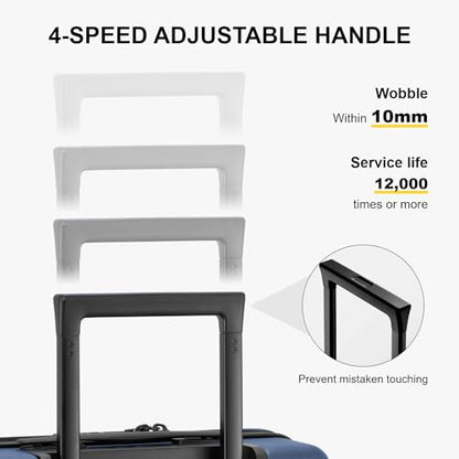 LEVEL8 Carry on Luggage Airline Approved, Small Carry on Suitcases with Wheels, Lightweight Hardside Textured Luggage for Travel, Tsa Approved, 20-Inch, Navy - color: Navy, size: Carry-On 20 Inch + 6PC