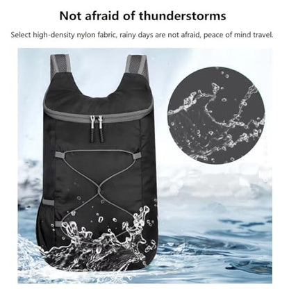 levayhill 16L Foldable Hiking Backpack,Small Packable Daypack, Black & Gray | Lightweight ,Outdoor Collapsible Rucksack,Ultralight Folding Back Pack, Water Repellent, Men Women Travel Gym, Easy Carry-on - color: Black&gray
