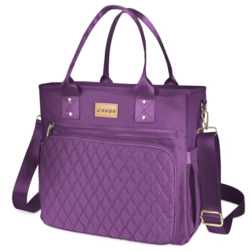 Large Women Lunch tote Bags for Work Insulated/Insulated Adult Lunch Box for Women/Nylon Thermal cooler Bag Leakproof Cooler Tote Bag with Storage Pocket (lumina purple) - color: Lumina Purple