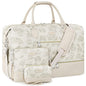 ITIEZY Weekender Overnight Bag for Women - Large Travel Duffel Bag with Shoe Compartment, Gym Duffel Bag Hospital Bag Carry On Tote Bags for Airplanes with Crossbody Bag Toiletry Bag 3Pcs Set - color: 4-Beige Flower
