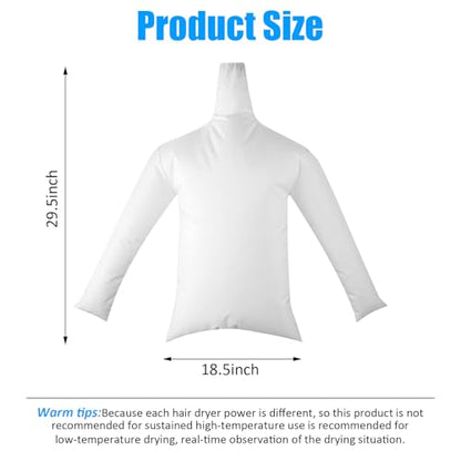 Clothes Quick Drying Bag Hair Laundry Bag Traveling Dryer Shirt Pants Drying Bag Home Storage Accessory（29x18inches） - color: White long sleeves