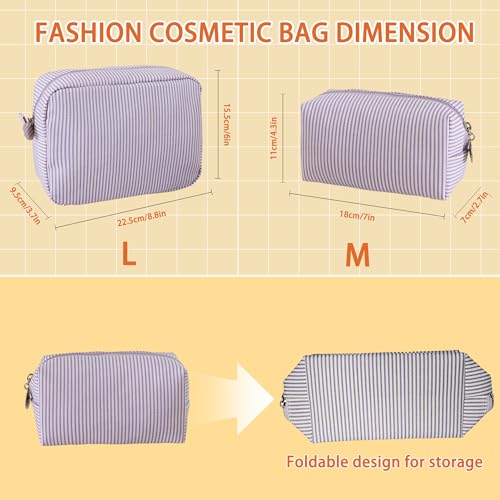 2pcs Makeup Bag Travel Toiletry Bag for Women Lightweight Make Up Bag Purse Organizer Pouches Large Cosmetic Bag Small Makeup Pouch Medicine Bag Travel Essentials for Women Purple - color: purple