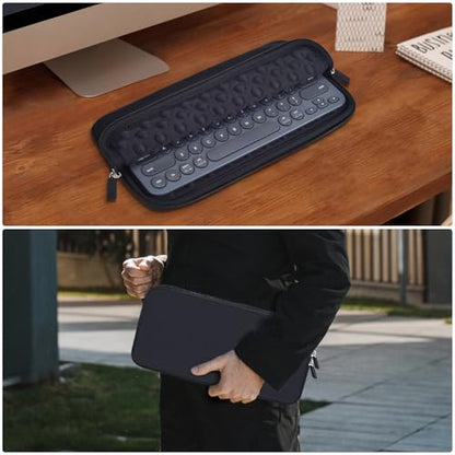 Keyboard Sleeve Case for Logitech Pebble Keys 2 K380s & Logitech K380 Bluetooth Keyboard, Wireless Keyboard Shockproof Protective Travel Neoprene Bag, Black - size: Logitech K380