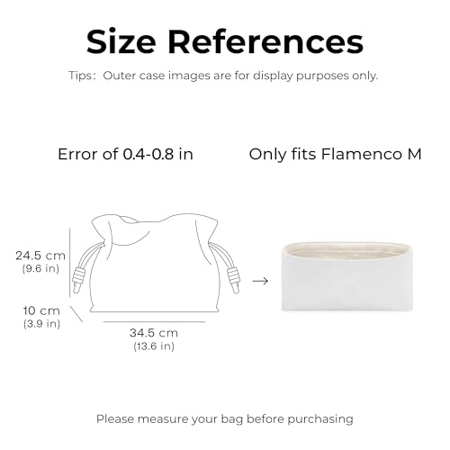 Purse Organizer Insert for LOEWE Flamenco M Handbag,Custom Fit Inside Premium Craie Lightweight WaterResistant Tote Bag Insert with Cup Holder Accessories - color: Craie, size: Fits-Flamenco M