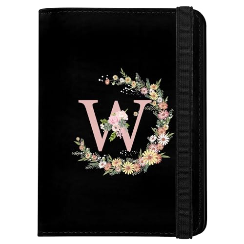 Cute Passport Holder and Holder Combo Passport Cover with RFID Blocking Women Men Compatible Wallet Credit Card Protector (Black-W) - color: Black-W