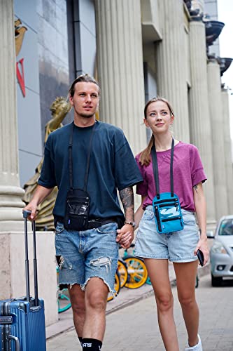 Neck Wallet Lightweight RFID Blocking Waterproof Travel Pouch Passport Wallets for Women Men - color: Small-Dark Grey
