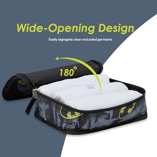 DC Comics Batman Packing Cubes - 5 Piece Travel Essentials Luggage Organizer - Suitcase Bags - Batman, Superman, Joker Cube Set for Kids, Teens Adults