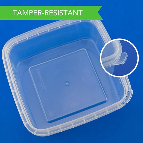 NYHI 8 oz 20 Pack Square Clear Deli Containers with Lids Disposable BPA Free Square Plastic Food Storage Containers with Lids Airtight for Meal Prep Take Out Kitchen - size: 8 oz