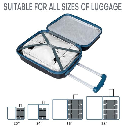 Compressible Packing Cubes Portable Hanging Closet Shelves 17"x12"x24" Extendable Travel Organizer Nylon Packing Bags for Suitcase - color: White