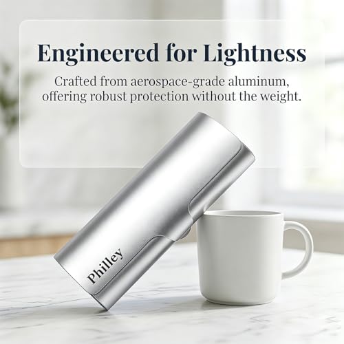 Philley Aluminum Ultra-Light Eyeglasses Case Hard Shell Nearsighted Glasses Case for Women & Men - color: Silver