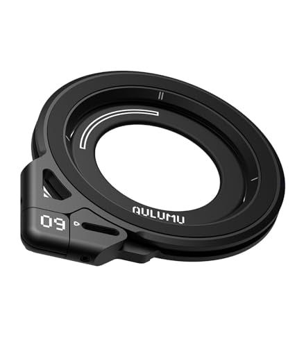 Aulumu G09 Magnetic Ring Grip | Omnidirectional Rotation | MagSafe Compatible | Aluminium Alloy Construction | Stable Dual-Sided Magnetic Attachment | Includes Handle Ring Phone Stand- Black - color: Black