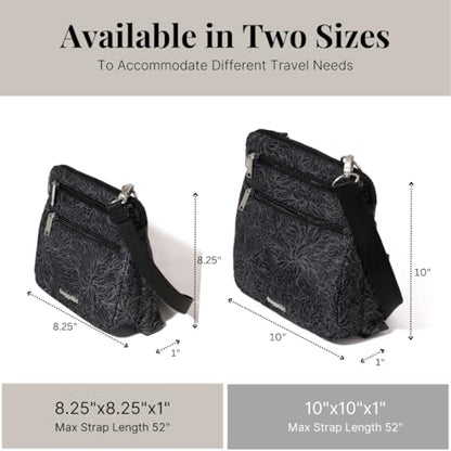 Baggallini Securtex Anti-Theft Crossbody - color: Midnight Blossom Print
