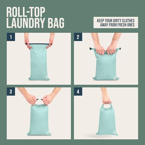 Large Compression Packing Cubes for Travel-Packing Cube Luggage Organizers 7 Piece Set for Checked Luggage-Ultralight, Expandable/Compression Bags by TRIPPED Travel Gear (DustyTeal/White) - color: DustyTeal/White