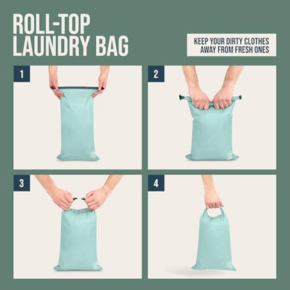 Large Compression Packing Cubes for Travel-Packing Cube Luggage Organizers 7 Piece Set for Checked Luggage-Ultralight, Expandable/Compression Bags by TRIPPED Travel Gear (DustyTeal/White) - color: DustyTeal/White