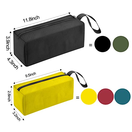 5 Pack Canvas Tool Pouch of Two Sizes, Tool Pouches with Zipper, Multipurpose Zipper Bags Tools is Suitable for Storing Scattered Tools, Cosmetics, and Various Items (5 Colors)