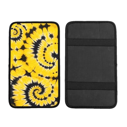 Yellow Tie Dye Car Handrail Box Cushion Interior Decor Armrest Cover Accessories 12.6 X 7.5 in - color: Yellow Tie Dye