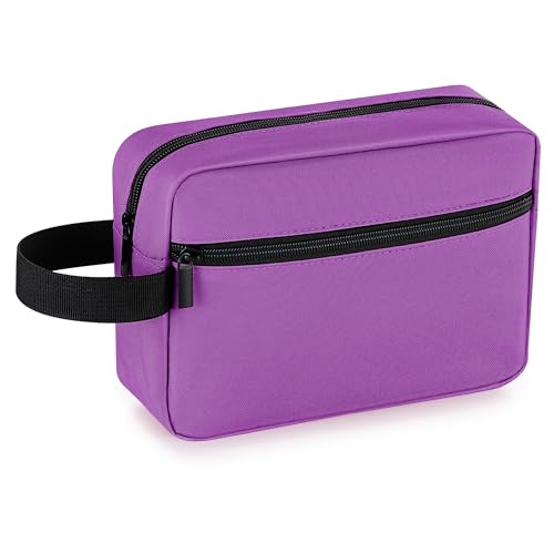 Elviros Travel Toiletry Bag for Women and Men,Lightweight Makeup Bag Hanging Dopp Kit with Shaving Compartment Cosmetic Organizer Small Tool Bag Travel Essentials Gift for Women(Grape Purple) - color: Grape Purple, size: Small
