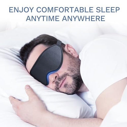 FlyCoco 99% Fully Block Out Light Eye Sleep Mask, 3D Deep Contoured Eyes Cover Zero Pressure, Long Lash Extension Eyes Mask with Adjustable Straps for Sleeping Travel Home Nap Rest Women Men (Black) - color: Black