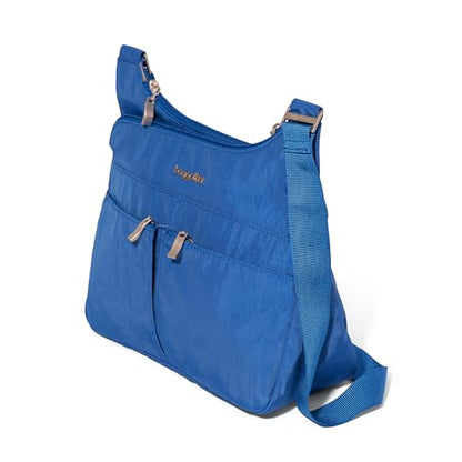 Baggallini Crossbody Travel Bag 11x8.5 Lightweight Water-resistant Nylon Handbag - color: Lapis