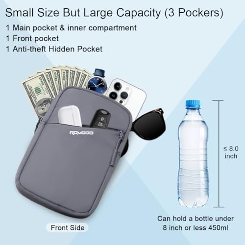 Small Sling Bag for Women Men Chest Bag Water Resistance Mini Crossbody Bag Adjustable Strap Lightweight Shoulder Bag - color: 07-grey
