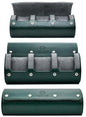 Watch Cases for Men – Travel Watch Roll Case – 3 Watch Travel Case Holder Organizer and Display - Royal Green Vegan Leather - color: Royal Green 3-watch case