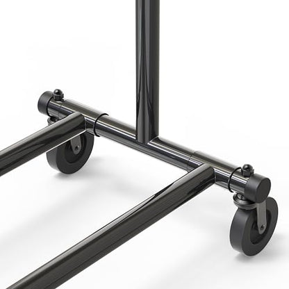 Simple Houseware Heavy Duty Clothing Garment Rack, Holds Up to 150 lbs, 42 to 67 Inches Extendable Rod, Black - color: Black, size: Heavy Duty