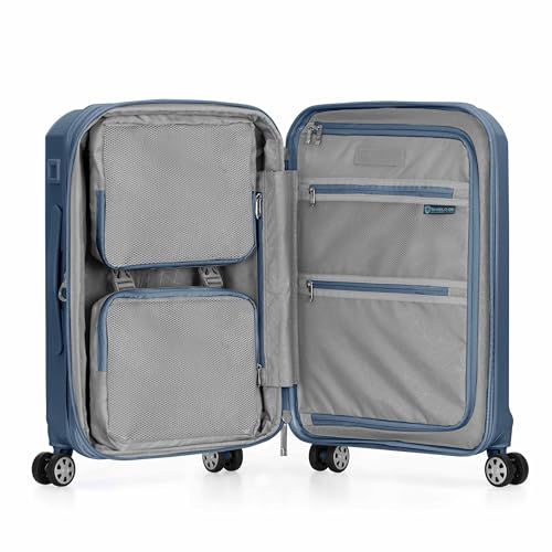 Traveler's Choice Pagosa Hardshell Expandable Luggage with Spinner Wheels, Slate Blue, 22-Inch Carry-on - color: Slate Blue, size: 22-Inch Carry-on