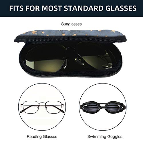 Sunglasses Soft Case with Carabiner Ultra Light Neoprene Zipper Glasses Case - color: Stars