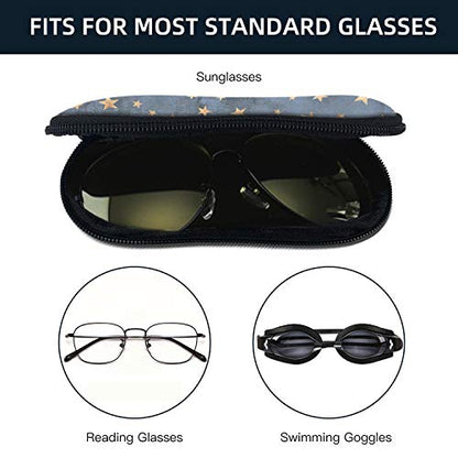 Sunglasses Soft Case with Carabiner Ultra Light Neoprene Zipper Glasses Case - color: Stars
