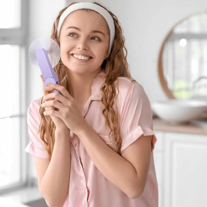 Portable mini handheld Fan, small Rechargeable Personal Fan for 9-15 Hours Runtime, Pocket Design for Travel/Women Essentials/vacation/beach/vacation/airplane/disney - color: Purple