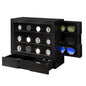 AUTOARK Wooden Watch Sunglass Display Case,12 Watch Box with Jewelry Drawer,Watch Eyeglass Holder with Window,Vertical Storage,Gift Idea,Black,AW-184 - color: Black