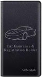 Valardoh Premium Car Registration and Insurance Card Holder, Car Document Holder for Cards, Driver License & other Essential Documents (Black) - color: Black