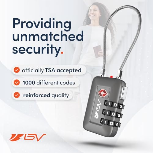 TSA Accepted Luggage Travel Lock, Set-Your-Own Combination Lock for School Gym Locker, Luggage Suitcase Baggage Locks, Filing Cabinets, Toolbox, Case (Slate Gray, 4 Pack) - color: Slate Gray, size: 4 Pack